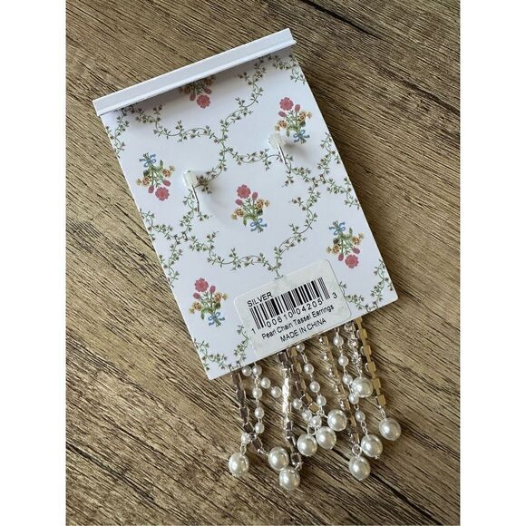 Hill House Pearl Chain Tassel Earrings - Picture 3 of 3
